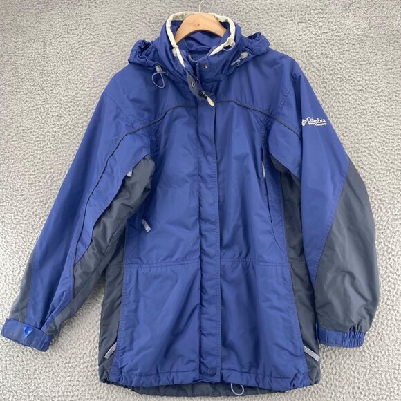 Columbia Jacket Womens Small Blue Core Interchange Hooded Weathergear Full Zip* - Picture 1 of 13